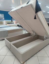 Cama baú em exposição na Colchões Center Jaraguá do Sul